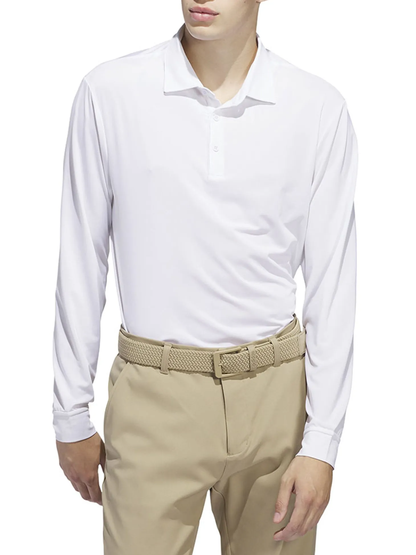 adidas Core Long Sleeve Polo Shirt - White