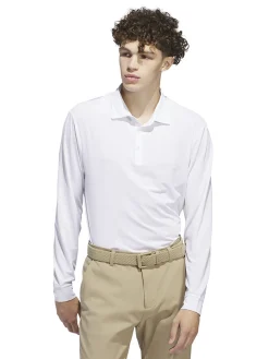 adidas Core Long Sleeve Polo Shirt - White