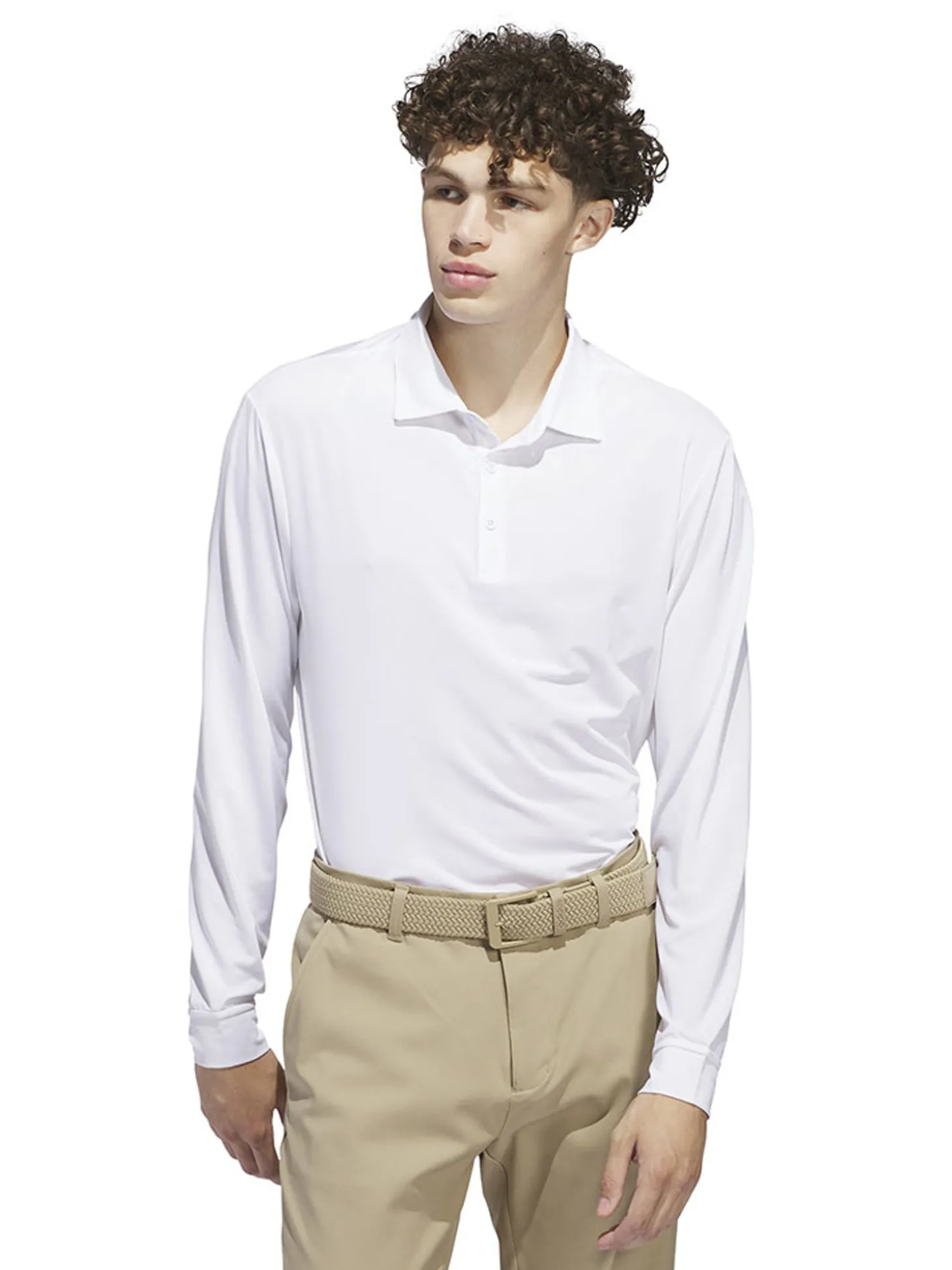 adidas Core Long Sleeve Polo Shirt - White