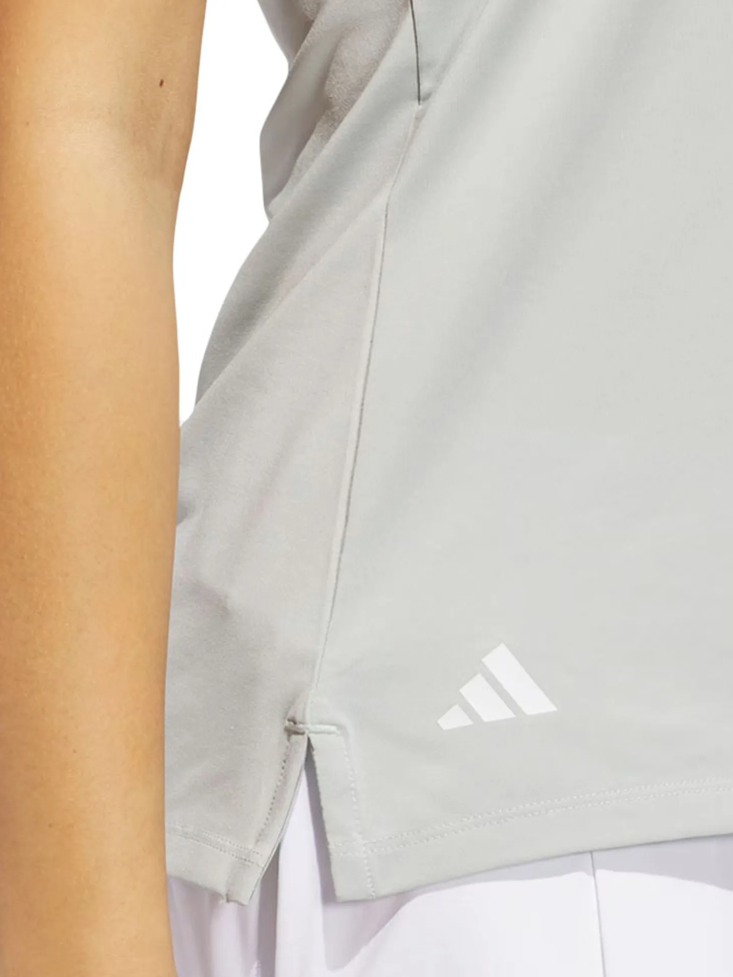 adidas Womens Ultimate365 Solid Sleeveless Polo Shirt - Wonder Silver