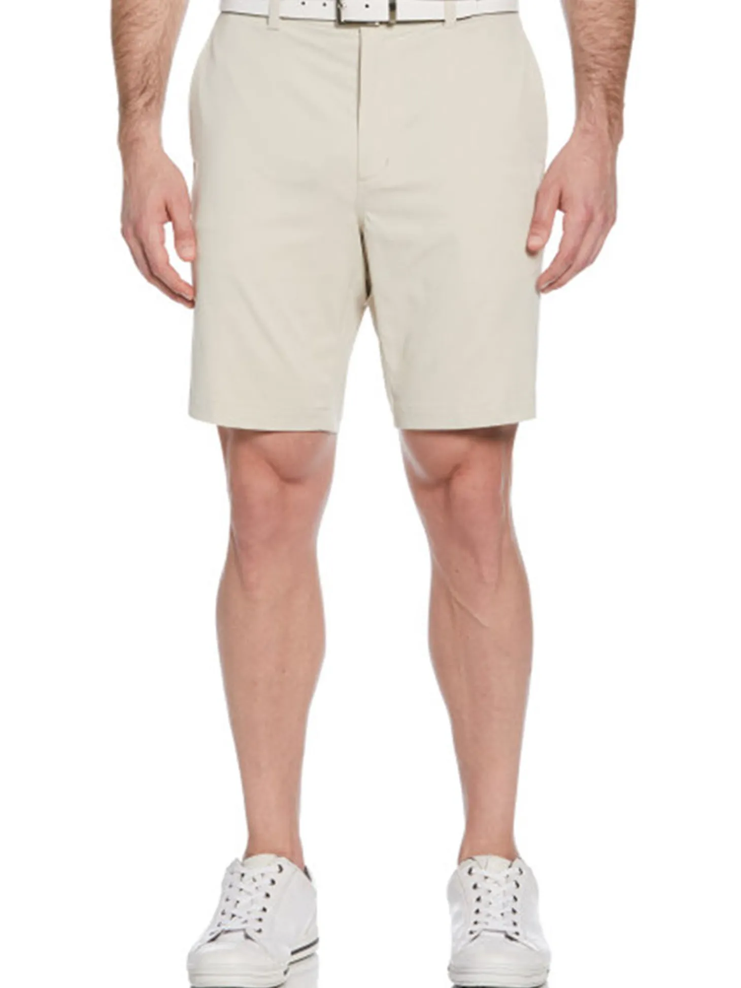 Ben Hogan Active Waistband Flat Front 9-Inch Golf Short - Silver Lining