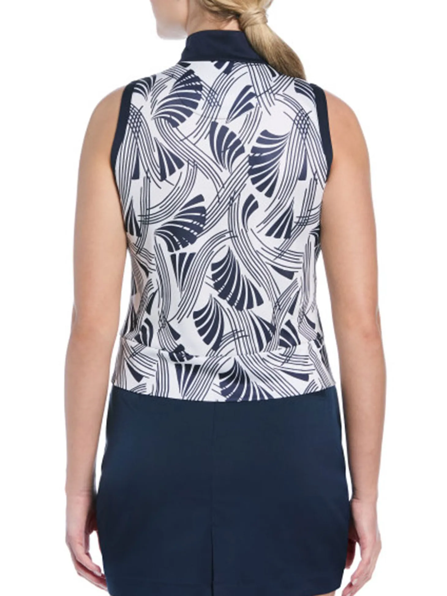 Ben Hogan Women's Leaf Print Sleeveless Top - Bright White