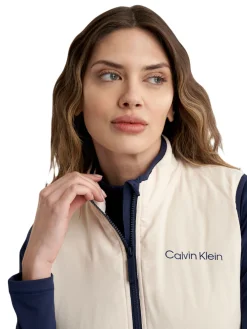 Calvin Klein Womens Faye Full Zip Gilet - Tapioca