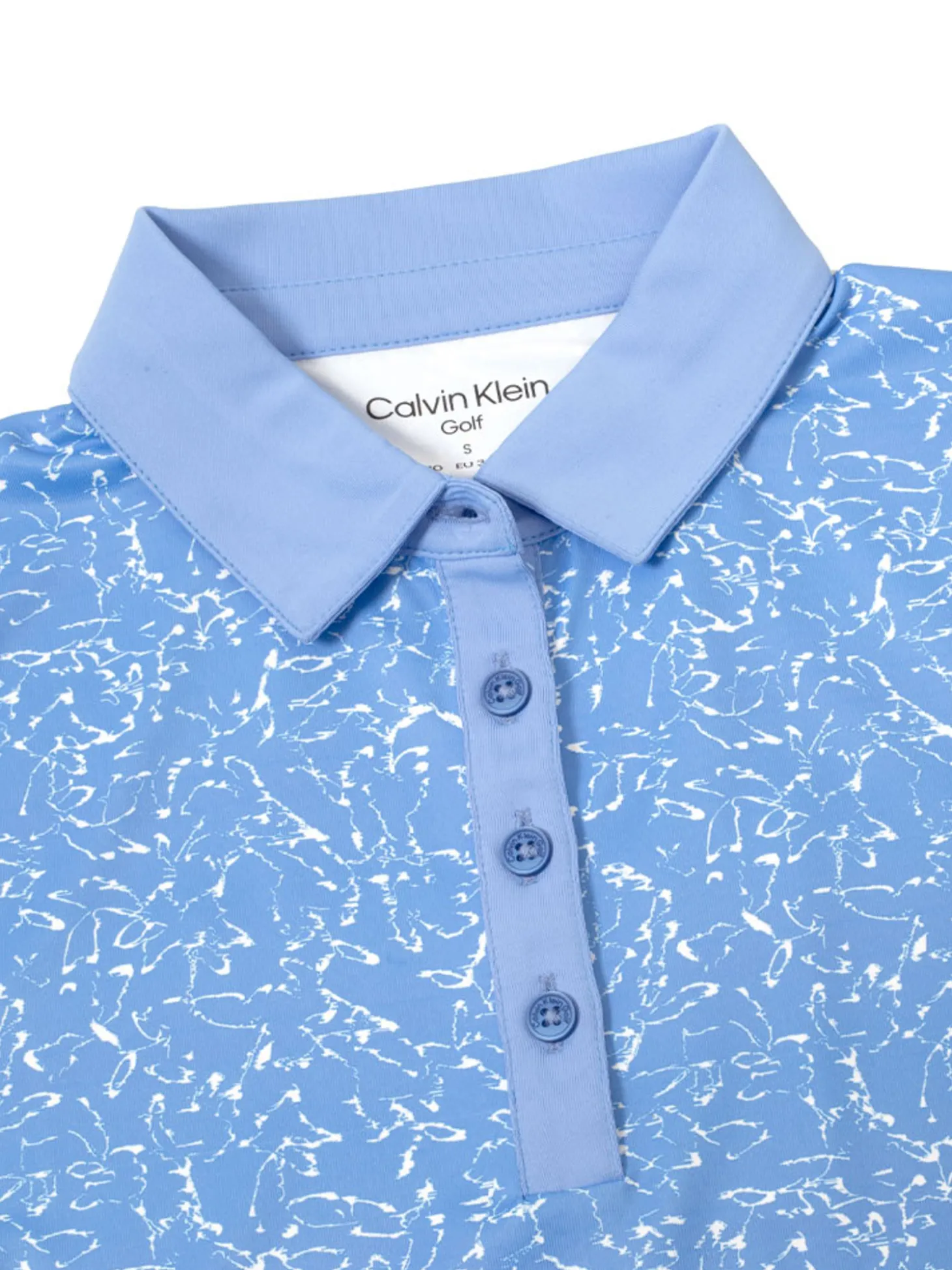 Calvin Klein Womens Harmony Printed Polo Shirt - Cornflower Blue