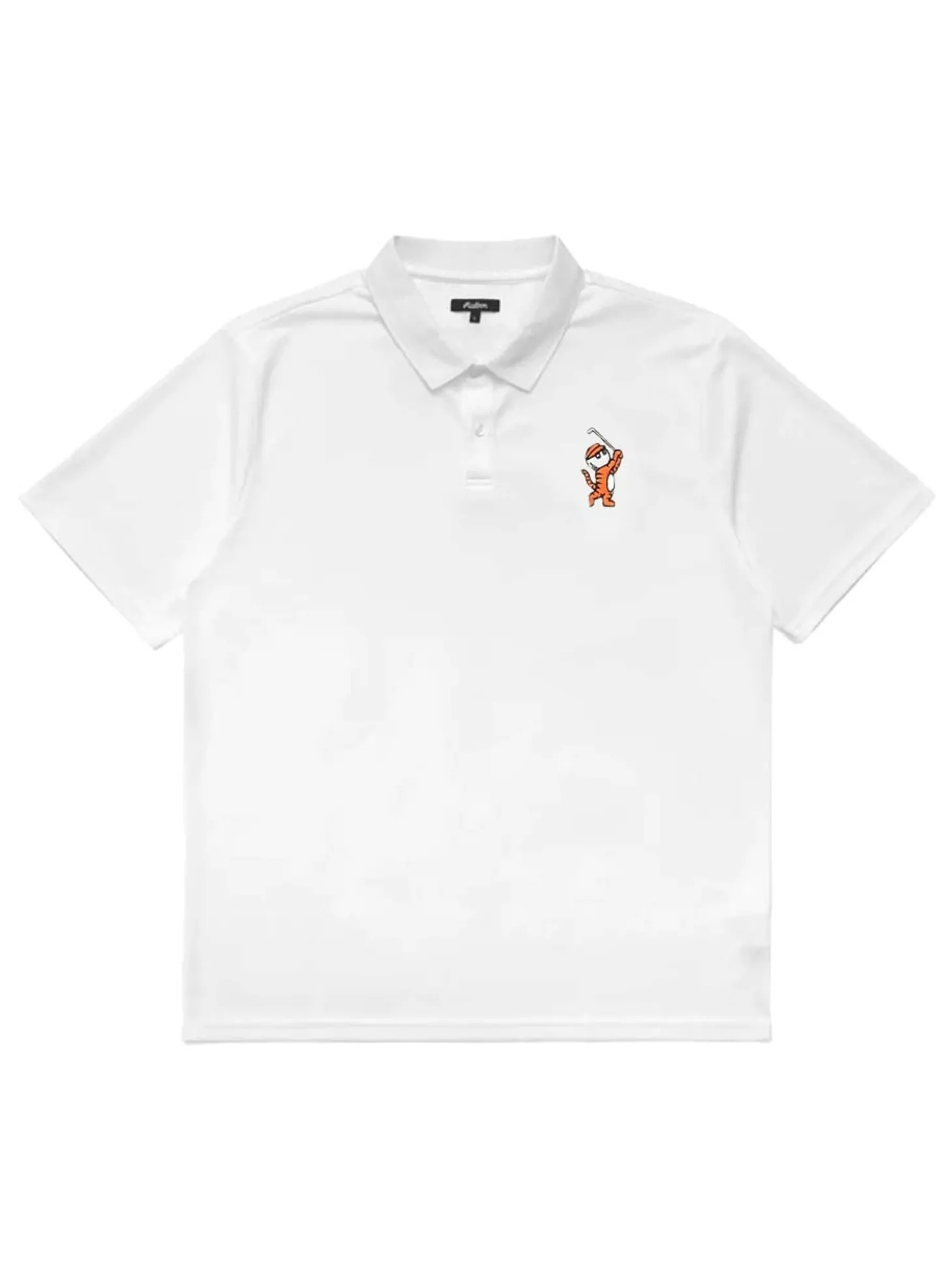 Malbon Evergreen Tiger Buckets Performance Pique Polo - White