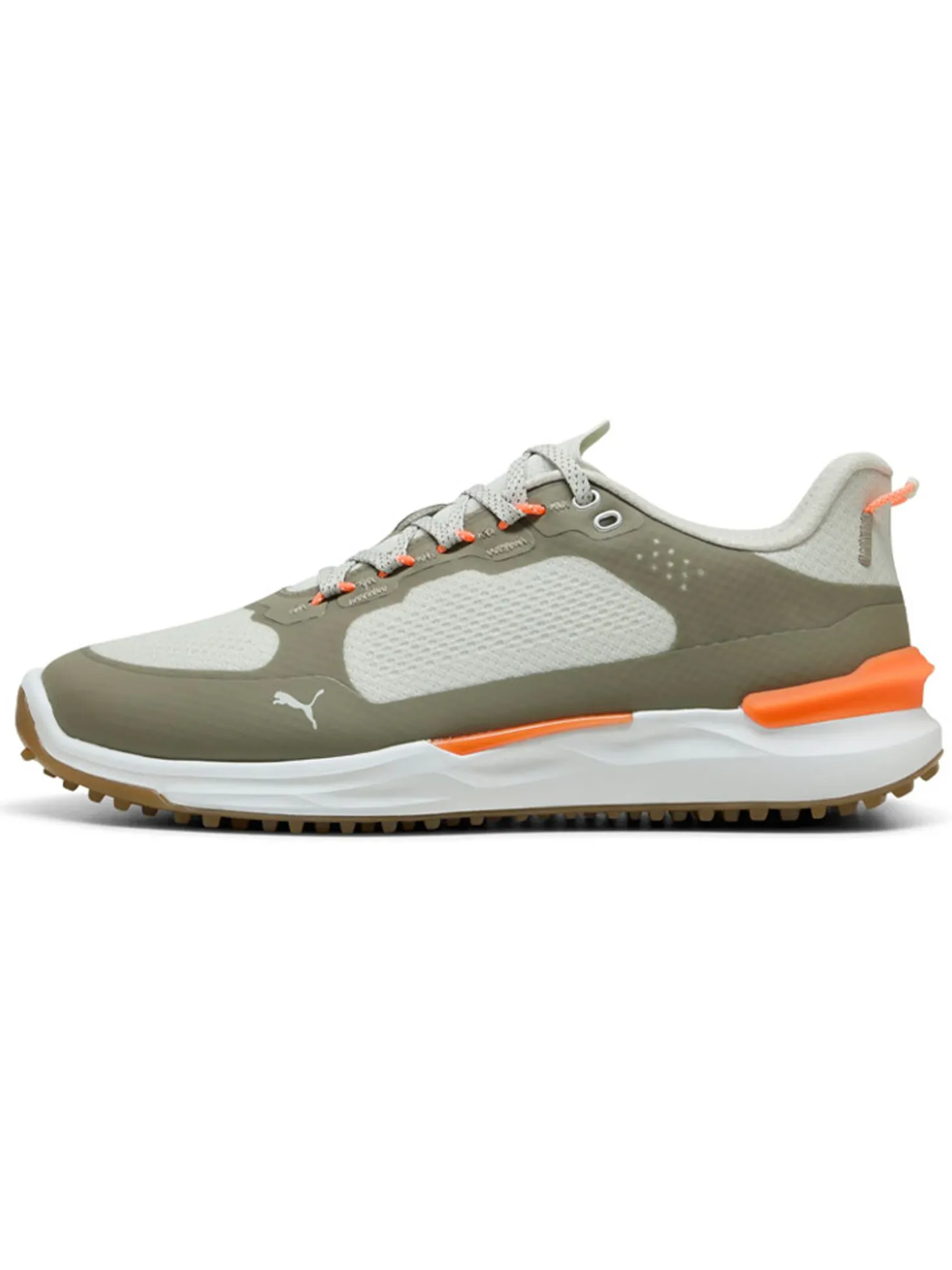 Puma IGNITE Elevate X Spikeless Golf Shoes - Sedate Grey/Velvet Moss/Fluro